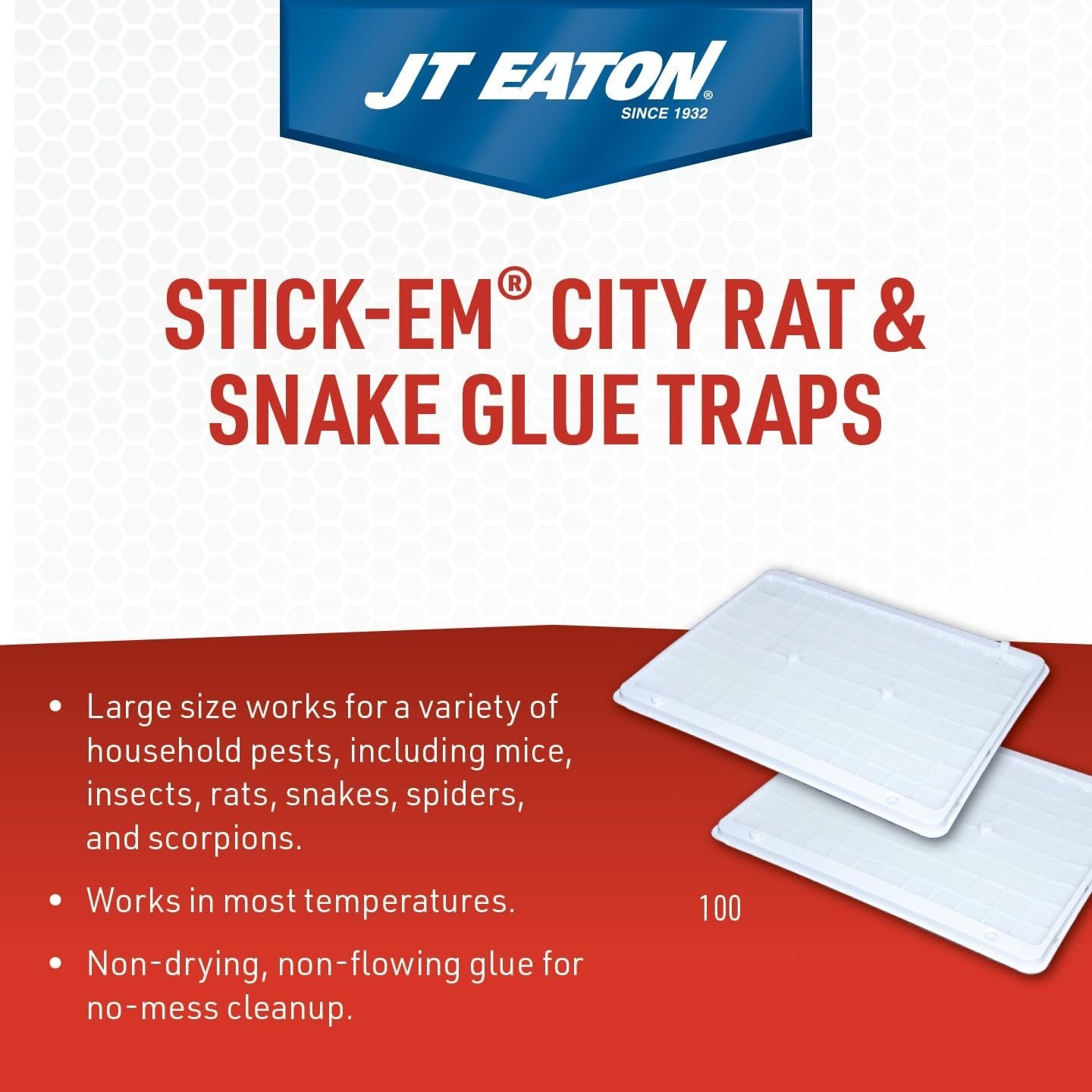 Extra-Large No-Mess Glue Traps for Rats, Mice, & Snakes - Cold Weather Ready