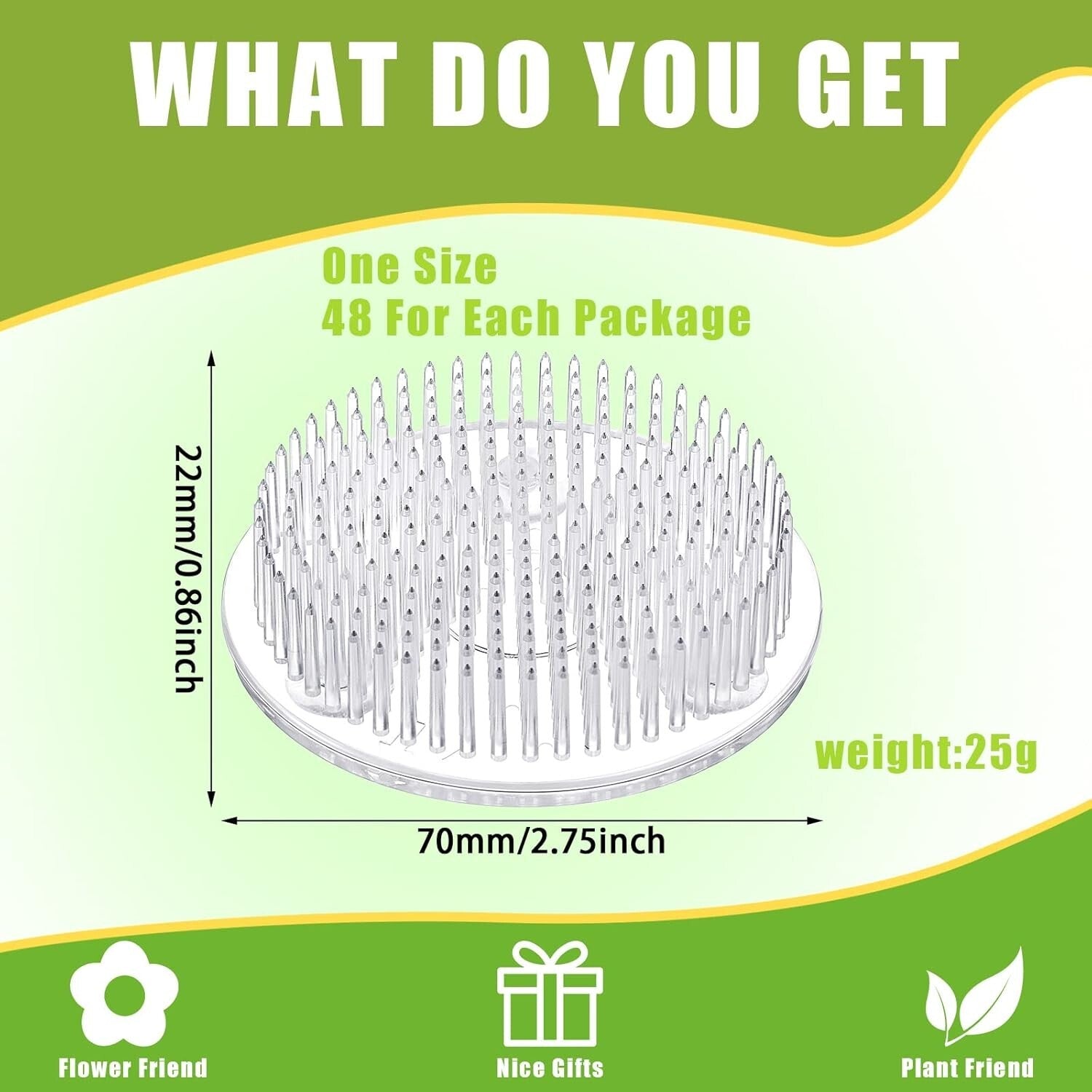 Lightweight Plastic Flower Frog Pins - 48 Pack for Beautiful Flower Displays