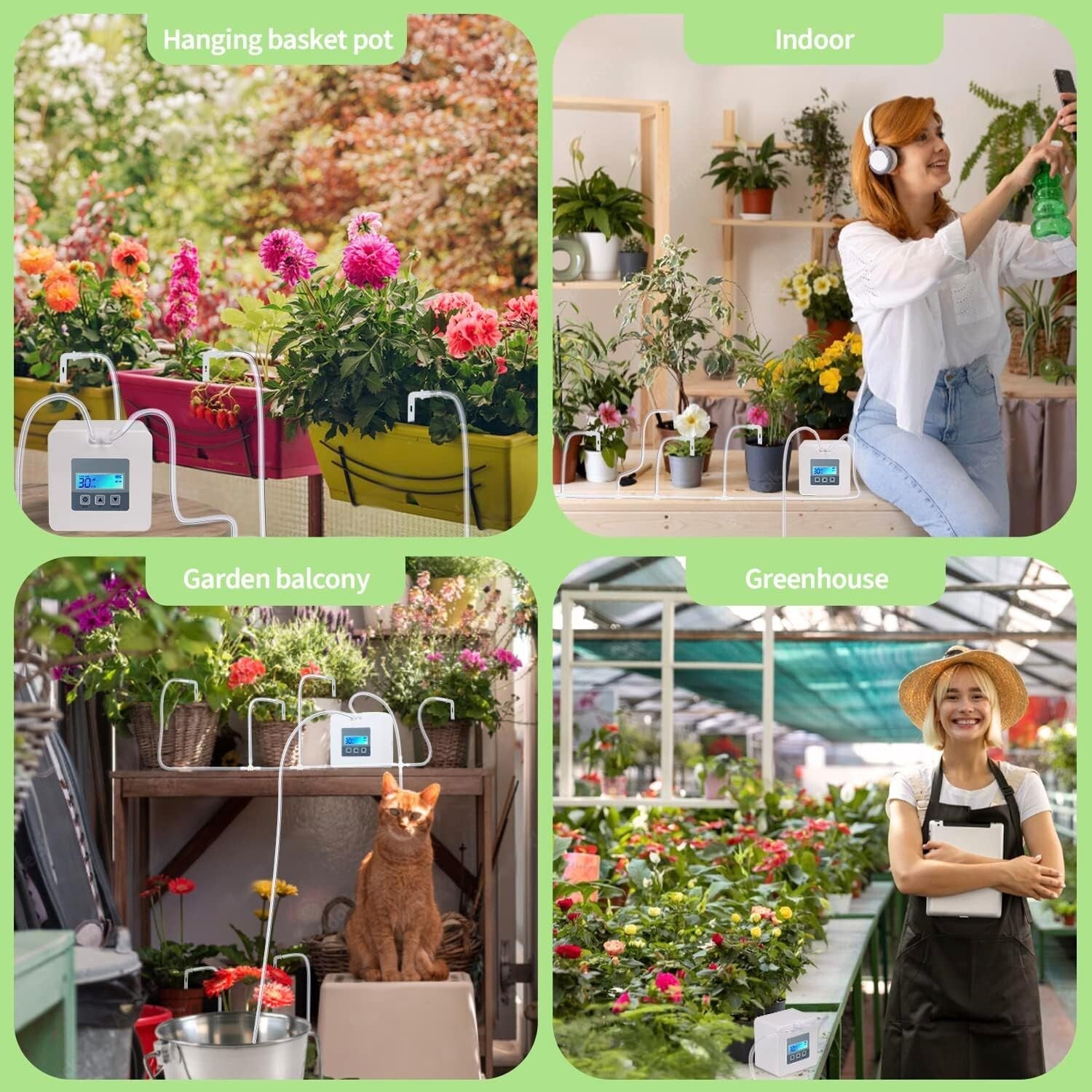 Compact USB and Battery-Powered Plant Watering System with Digital Timer