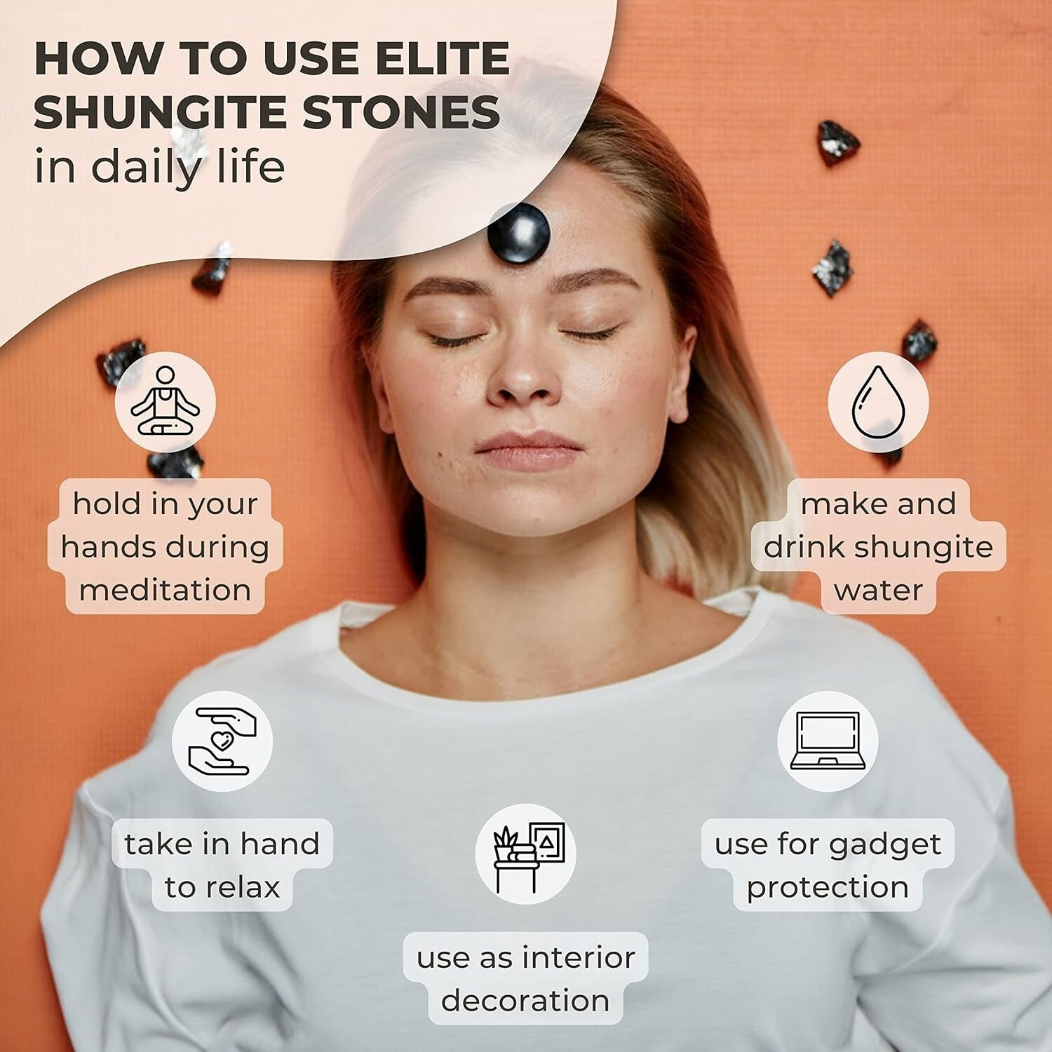 Natural Elite Shungite for Cleansing & Balancing - Premium Meditation Crystal