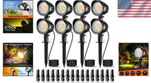 Load image into Gallery viewer, 8-Pack Waterproof LED Landscape Lighting 7W 800lm Warm White Outdoor Spotlights
