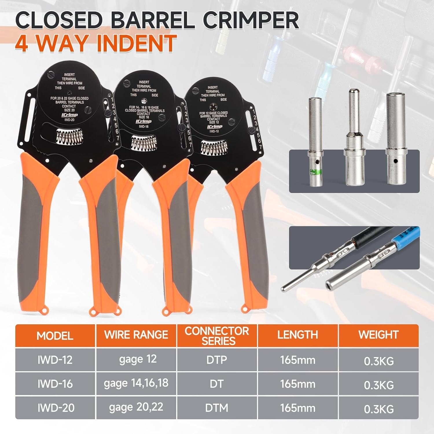 12-Piece Automotive Wiring Crimp Tool Set - Deutsch & Weather Pack Connectors