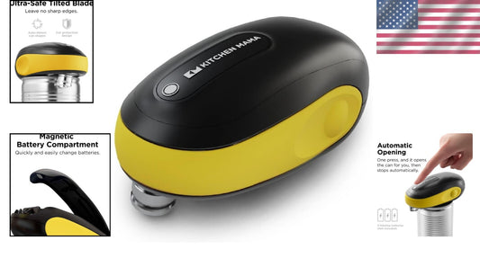 Stainless Steel One-Touch Can Opener: Easy Lid Removal & User-Friendly Design