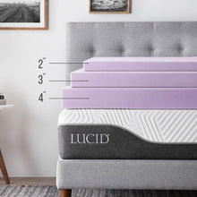 Load image into Gallery viewer, Ultra-Plush 4-Inch King Size Lavender Memory Foam Topper with Ventilated Design