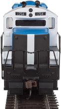 Load image into Gallery viewer, HO Scale EMD GP9M Model Train - Boston &amp; Maine Diesel in Blue/Black/White