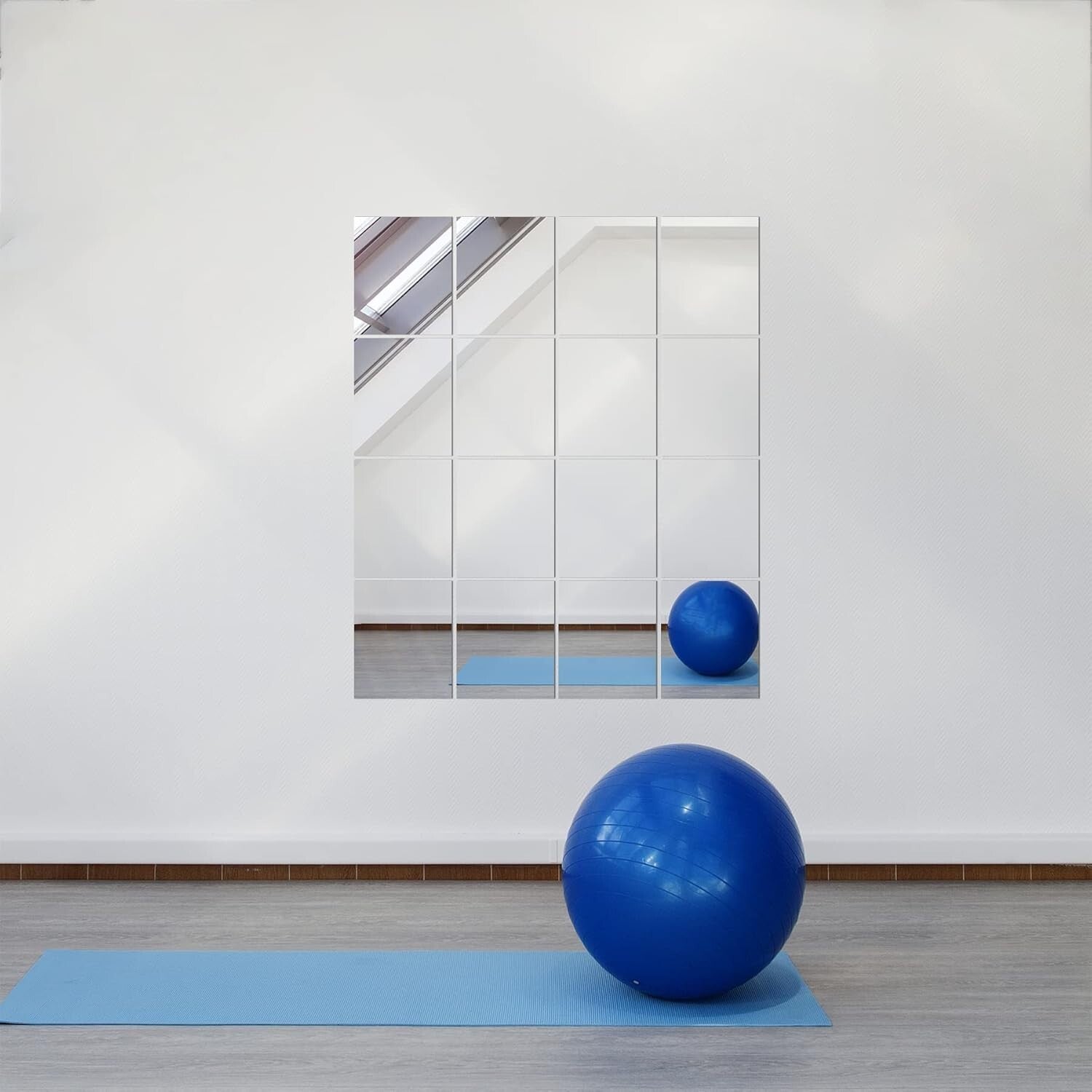 Lightweight & Durable 12''x10'' Glass Mirror Tiles – 16 PCS for Easy Mounting