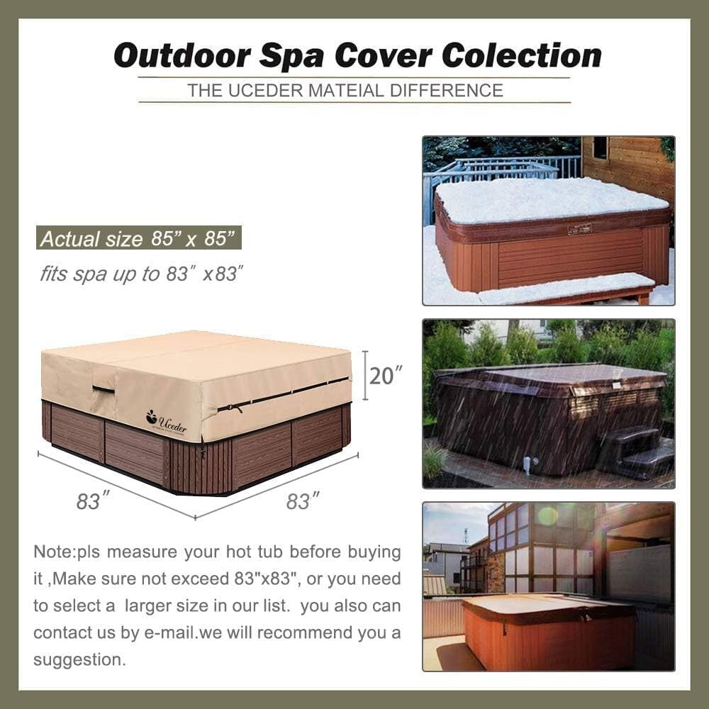 Durable Outdoor Hot Tub Cover - 83" Fit - Waterproof Protection for All Seasons