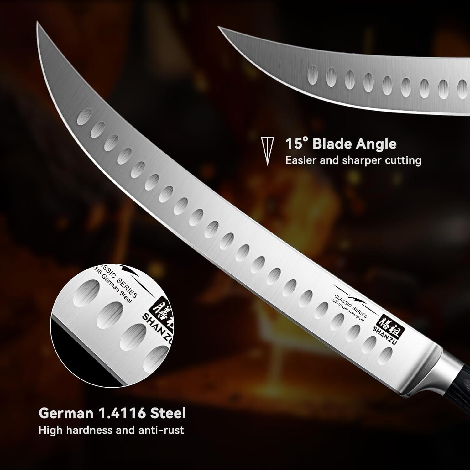 12" German Carving Knife - Razor Sharp Brisket Slicing Knife with Gift Box