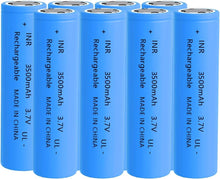 Load image into Gallery viewer, Flat Top 18650 Rechargeable Battery - 8-Pack, 3500mAh with Safety Protection