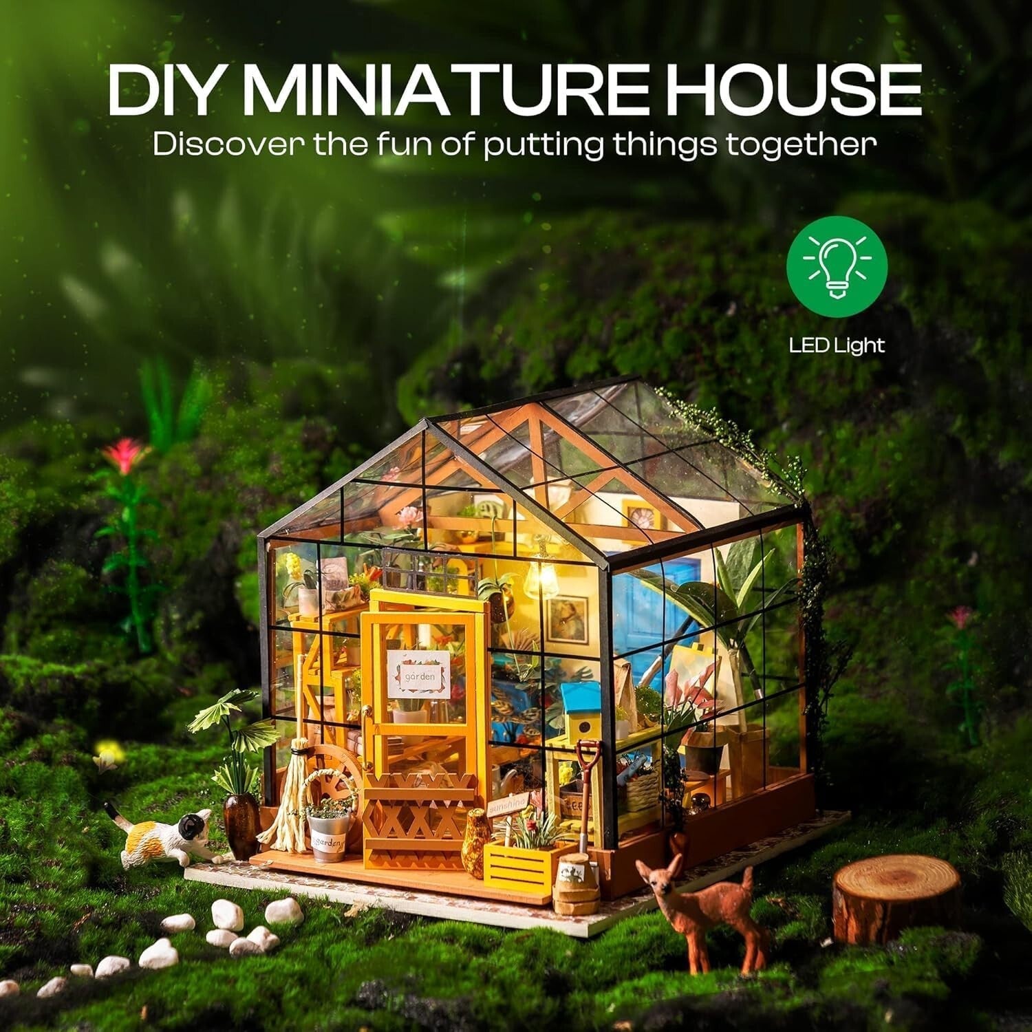 Exquisite 1:24 Scale Mini Dollhouse Kit with LED - Holiday & Birthday Gift