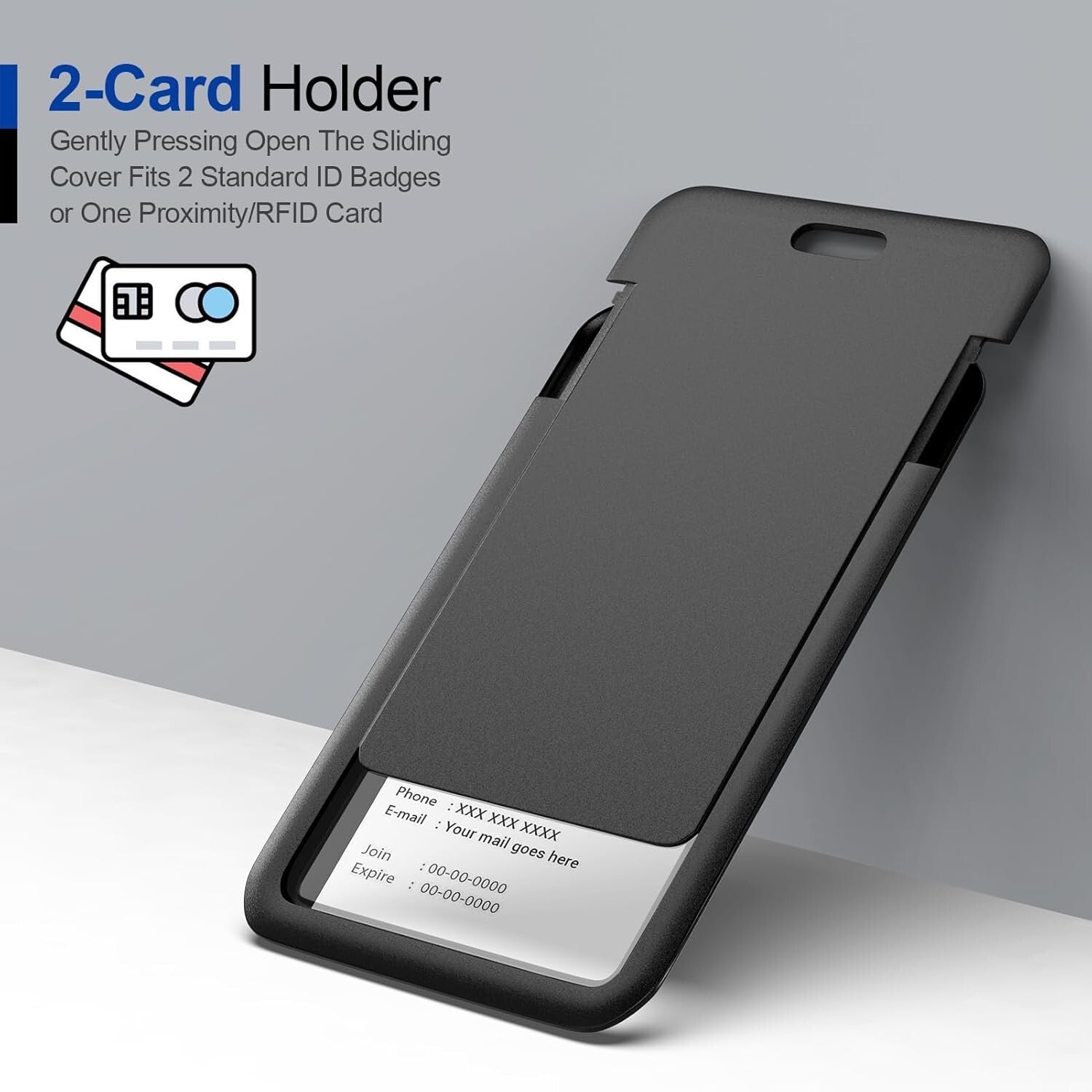 Durable Black ID Badge Holders, 50 Pack - Perfect for Events & Conferences