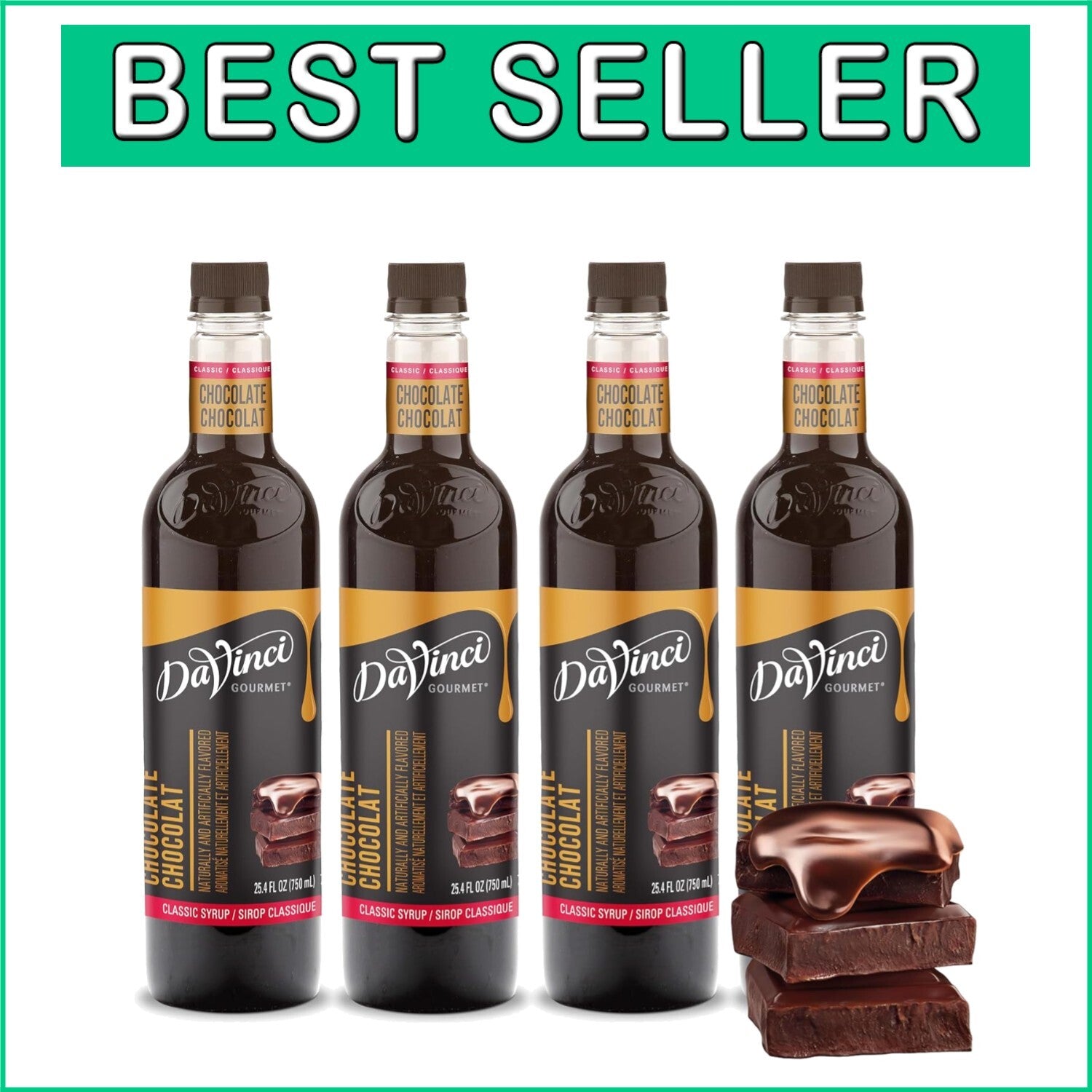 Classic Chocolate Syrup (4x25.4 Fl Oz) for Beverages & Dessert Pleasure