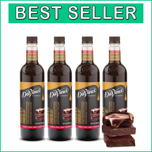 Classic Chocolate Syrup (4x25.4 Fl Oz) for Beverages & Dessert Pleasure