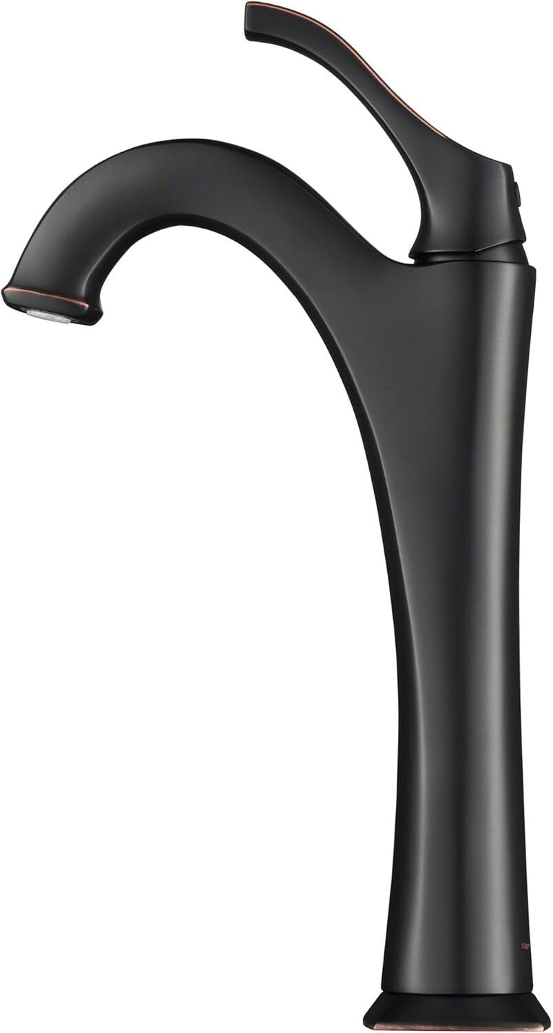 Arlo Oil Rubbed Bronze Single Handle Vessel Faucet with Pop-Up Drain Included