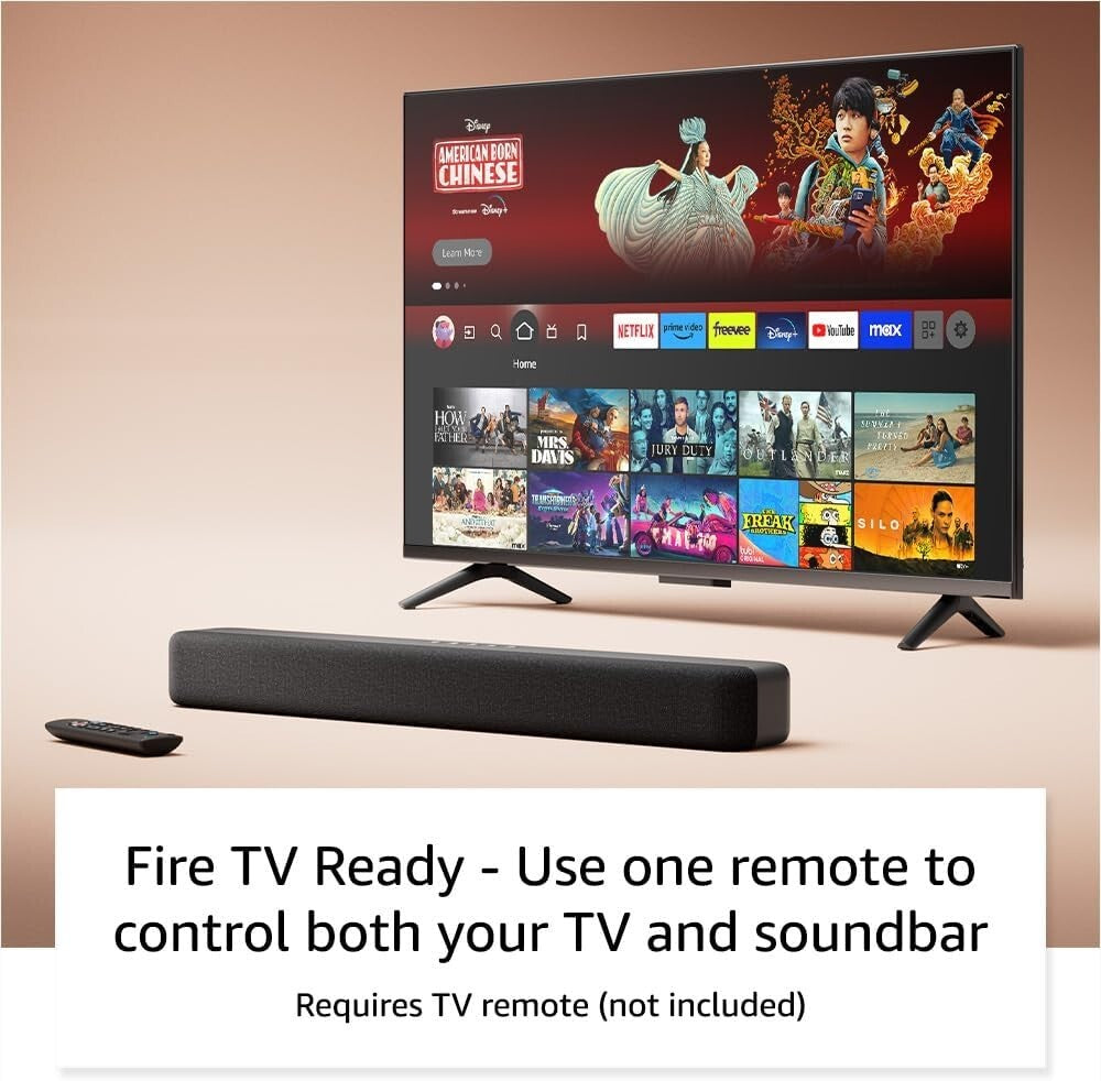 Compact Fire TV Soundbar - 24" | Bluetooth & Virtual Surround Sound Experience