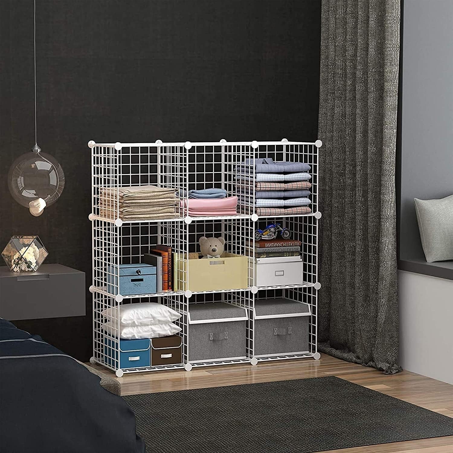 Elegant 9-Cube Wire Storage Organizer - Modern, Sturdy & Versatile Solution