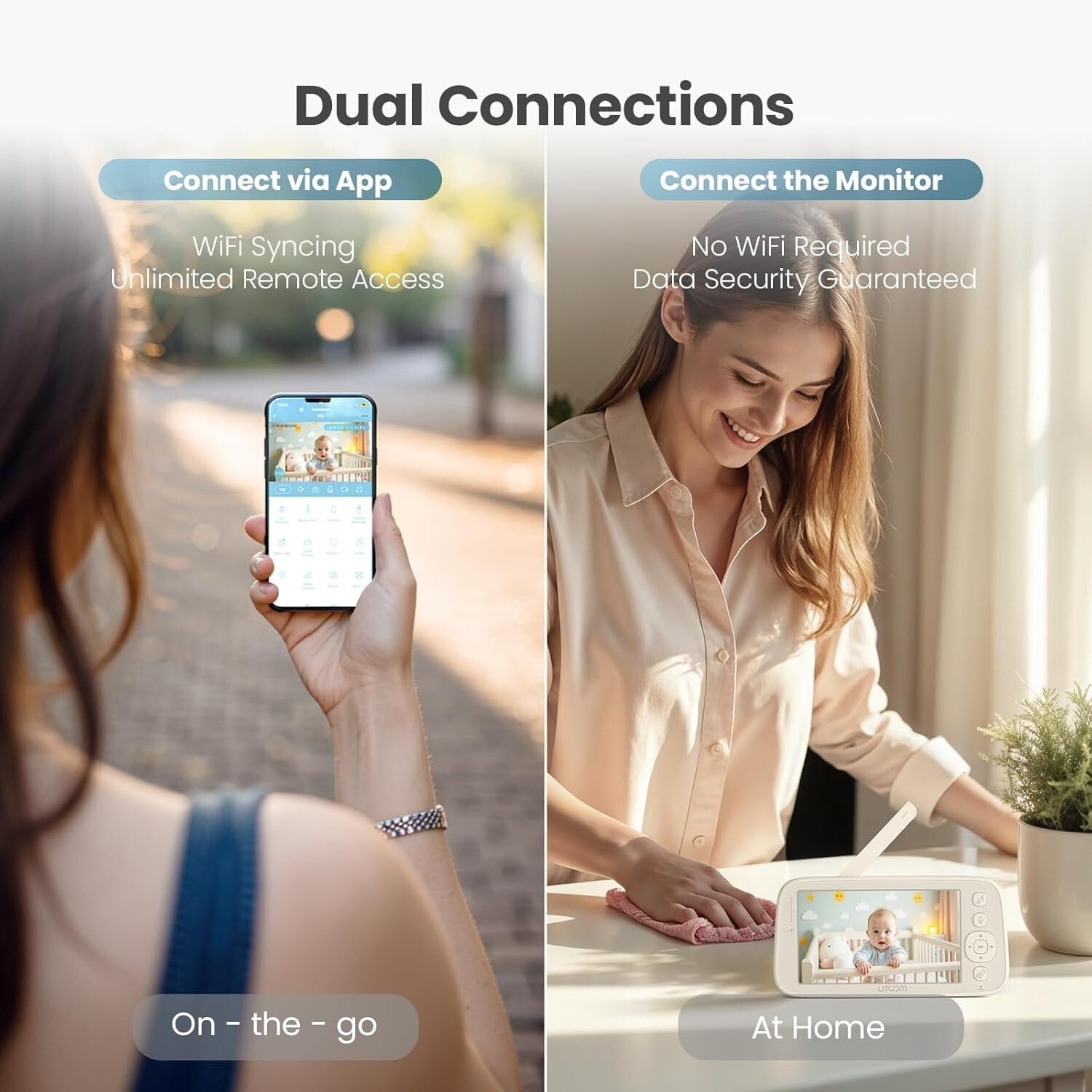 5-Inch Night Vision Baby Monitor with Dual Cameras & 2-Way Audio Capability