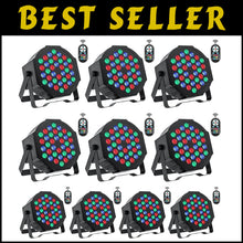 Load image into Gallery viewer, Vibrant 10 Pack 36W RGB LED Par Can Lights for DJ Party &amp; Event Decoration