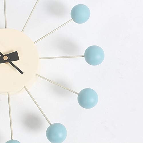 Artistic Blue Wall Clock with Non-Ticking Quartz Movement - 12.99" Diameter