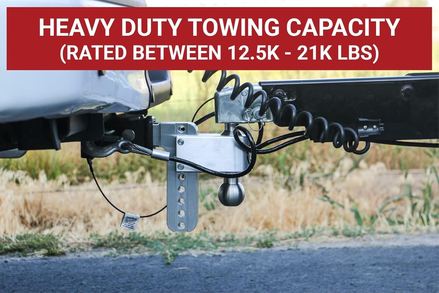 10" Adjustable Drop Hitch with Stainless Steel Tow Balls - Heavy-Duty Towing