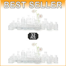 Load image into Gallery viewer, Charming Set of 32 Clear Glass Bud Vases – Ideal for Centerpieces and Gifts