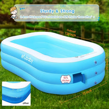 Load image into Gallery viewer, Inflatable Swimming Pool 120" x 72" x 22" - Perfect Family Fun in Light Blue