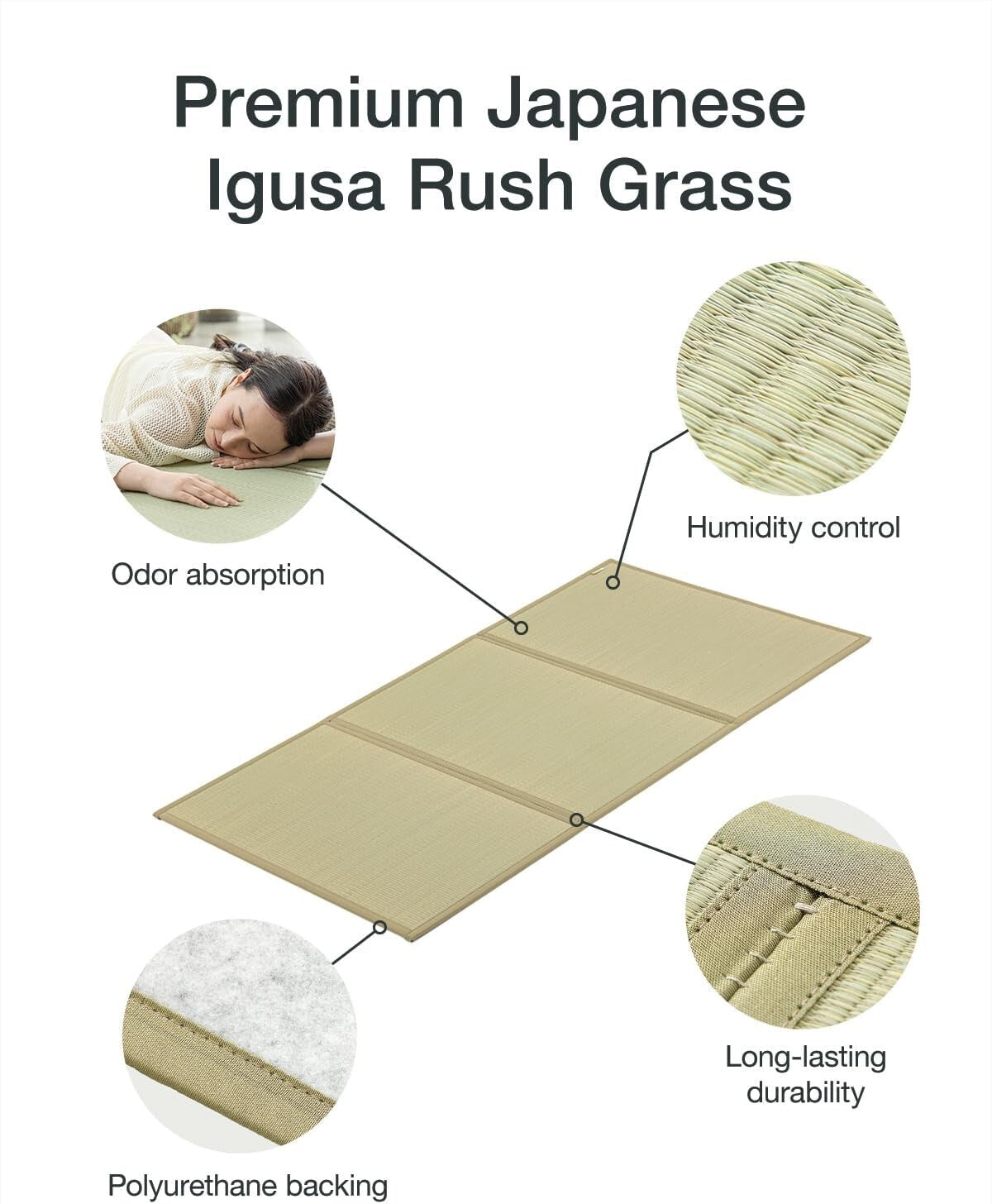 Traditional Rush Grass Tatami Mattress - Supportive Twin XL Sleeping Surface
