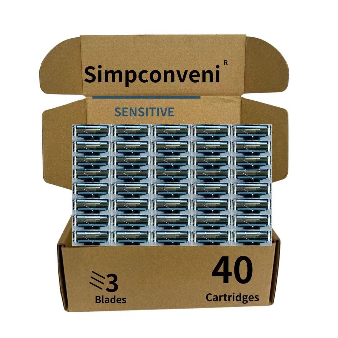 Long-Lasting MACH3 Razor Blade Refills - 40 Counts for Irritation-Free Shaving