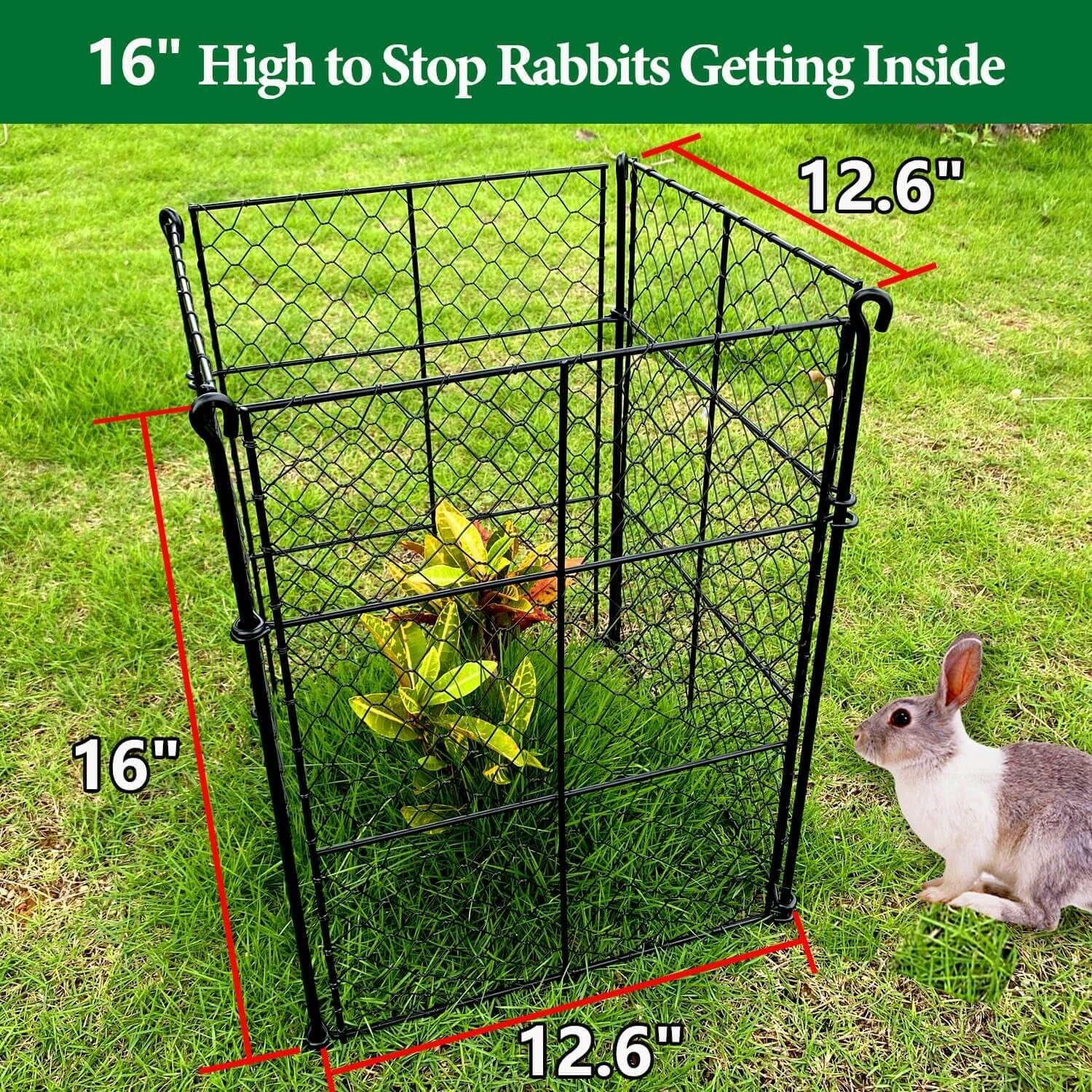 Heavy-Duty Plant Cages - 12.6" x 16" Animal Protection for Outdoor Gardens