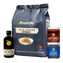 Load image into Gallery viewer, Ultimate Flavor Pack: David Chang’s Chili Crunch, Ramen, and Soy Sauce Gift Set