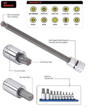 Load image into Gallery viewer, Premium 8-Piece 3/8" Drive Long Ball Hex Bit Socket Set for Precision Shaping