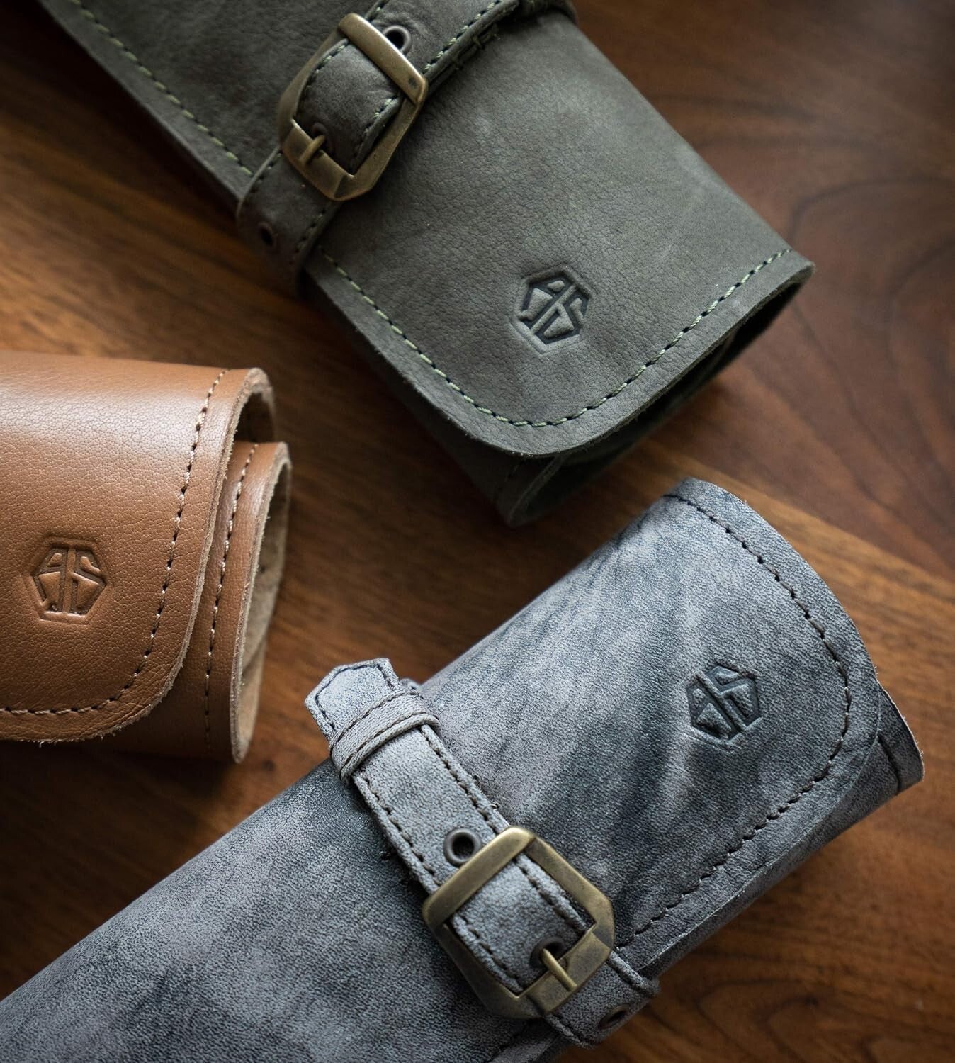 Luxury Buffalo Leather Knife Roll – 7 Slot Chef's Knife Bag for Professionals