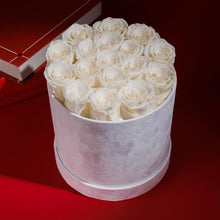 Load image into Gallery viewer, Timeless 17 Luxury Roses Gift in White Velvet Box - Perfect for Any Occasion