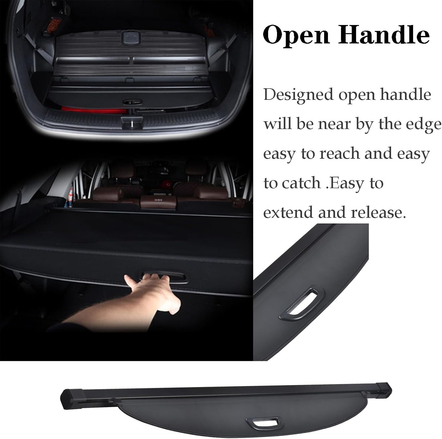 All-Weather Retractable Cargo Cover for Hyundai Palisade 2020-2025, Easy Install