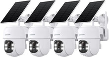 Load image into Gallery viewer, 4-Pack 2K Solar Outdoor Security Cameras with 360° PTZ &amp; Color Night Vision