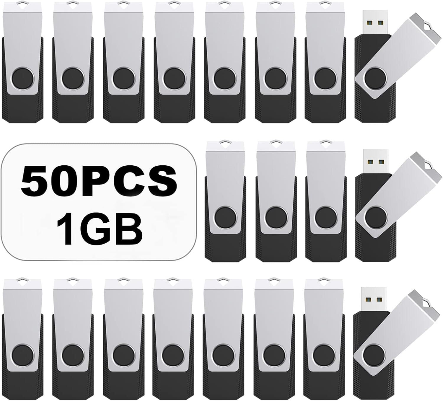 Convenient 50-Pack 1GB USB Flash Drives - Versatile & Compact Memory Solutions