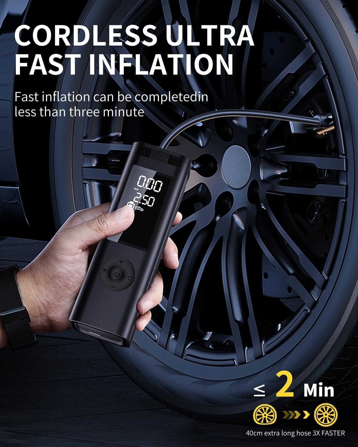 Smart Digital Tire Inflator with Auto Shut-off - Ideal for Cars and Sports