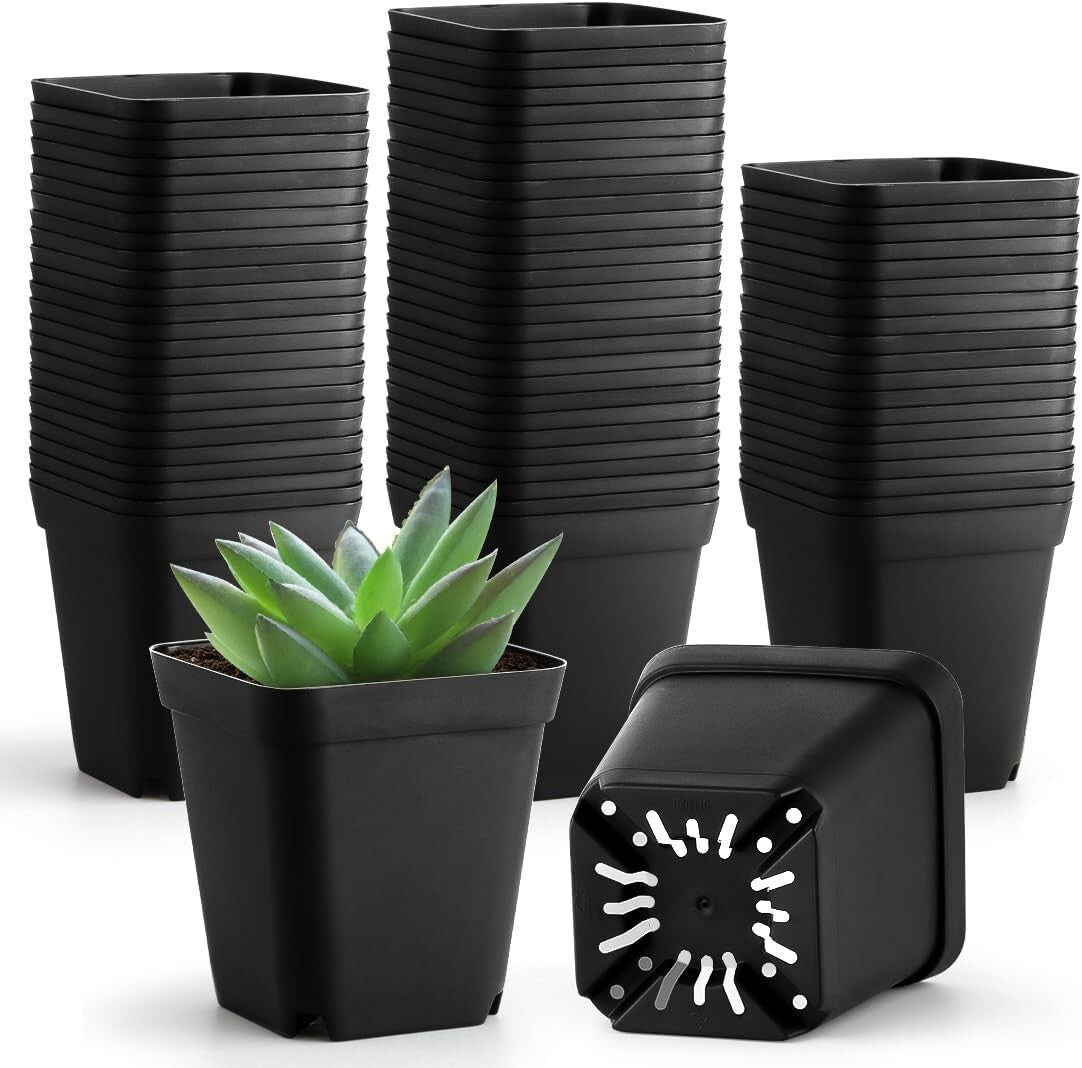 Durable 3.5 Inch Small Plant Pots - 120 Pack with Drainage Holes for Succulents