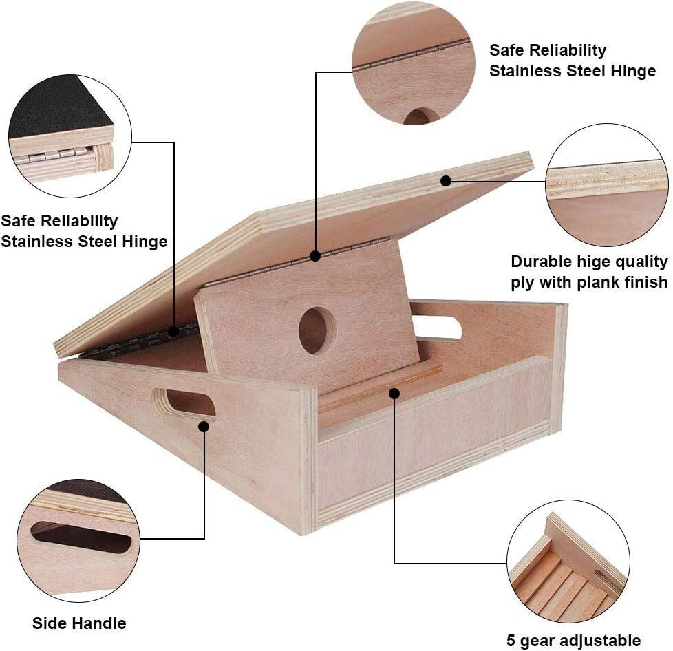 Versatile Wooden Incline Board with Extra Handle - Ideal for Stretching & Rehab