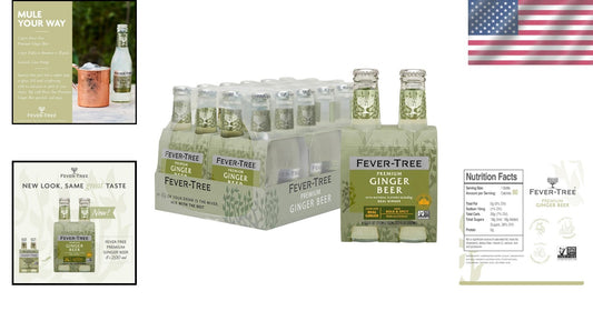 Premium Quality Ginger Beer Mixer - Natural Ingredients, Pack of 24 Bottles