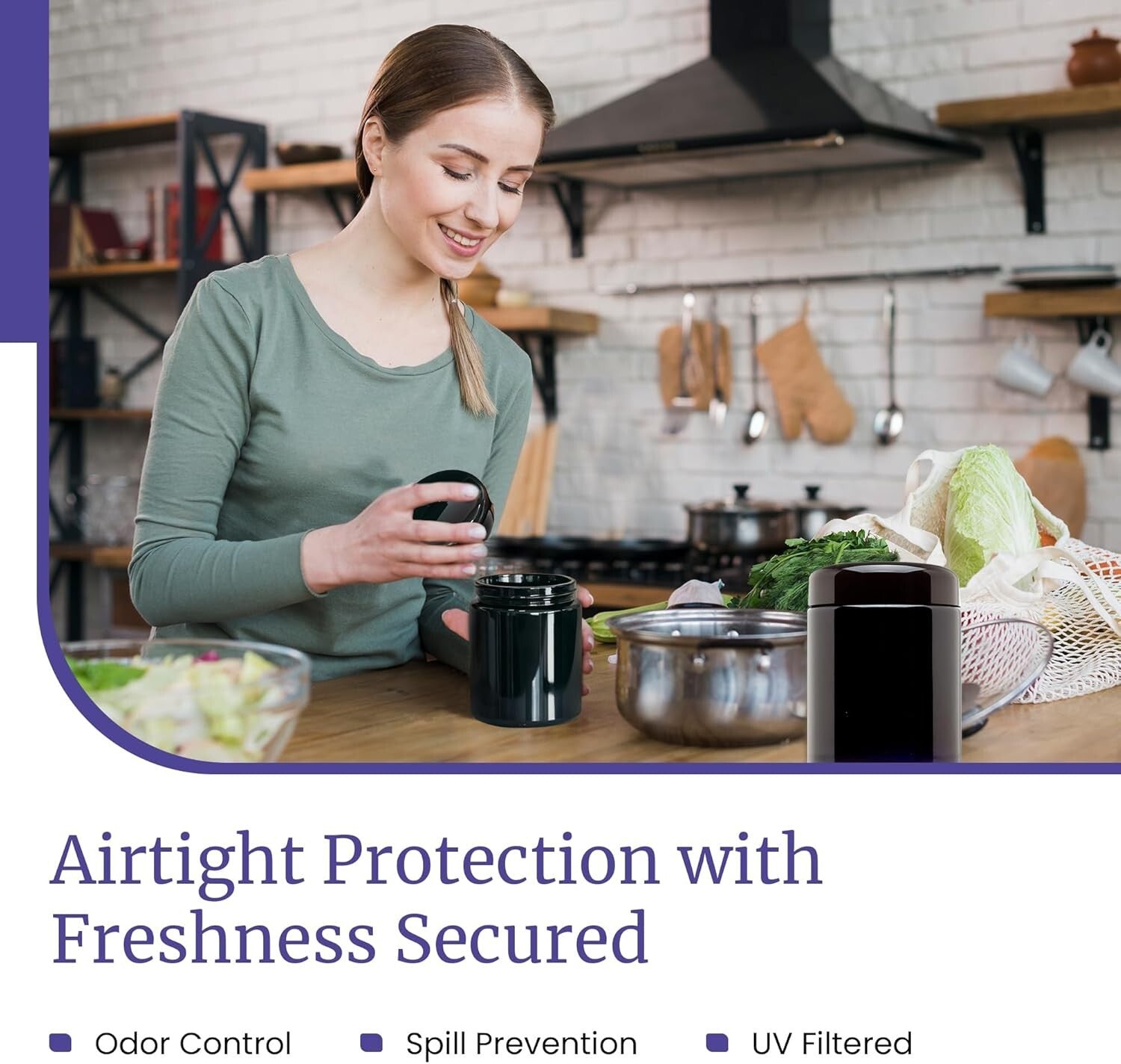 Classic Black Glass 250ml Jars (3 Pack) - Airtight & Smell-Proof for Freshness