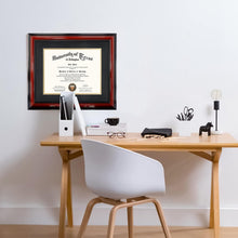 Load image into Gallery viewer, Versatile 15x18 Certificate Frame with Solid Wood Cherry Finish &amp; UV Protection