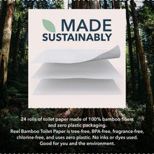 Load image into Gallery viewer, Ultra-Soft 3-Ply Bamboo Toilet Paper - 24 Rolls, Plastic-Free &amp; Biodegradable