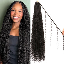 Load image into Gallery viewer, Goddess Boho Box Braids Crochet Hair - 30 Inch, 8 Packs for Effortless Style