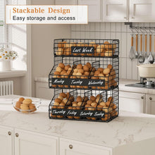 Load image into Gallery viewer, 3-Tier Stackable Egg Holder with Dividers &amp; Nameplate for Organized Kitchens