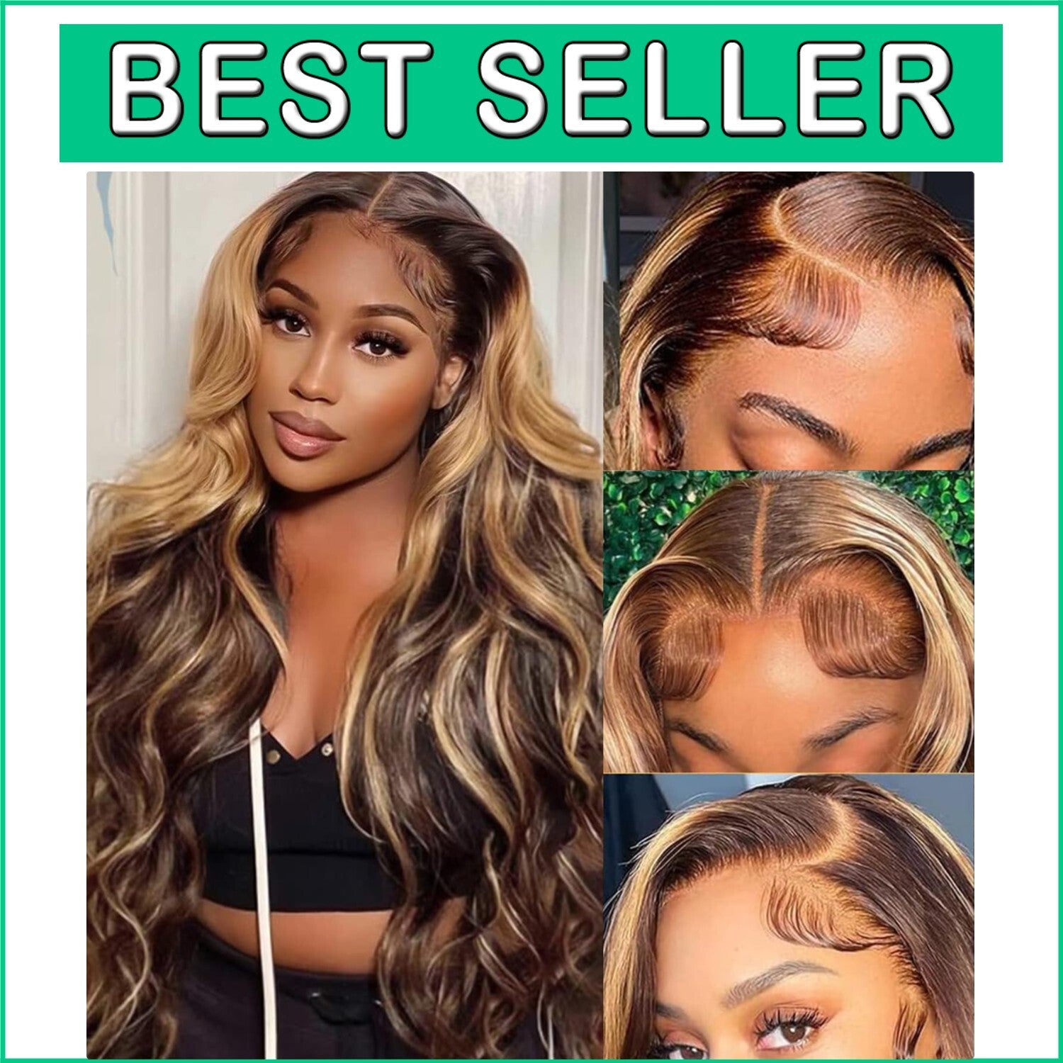 Vibrant Honey Blonde Ombre 30-inch Lace Wig - Pre-Plucked, Human Hair, Glueless