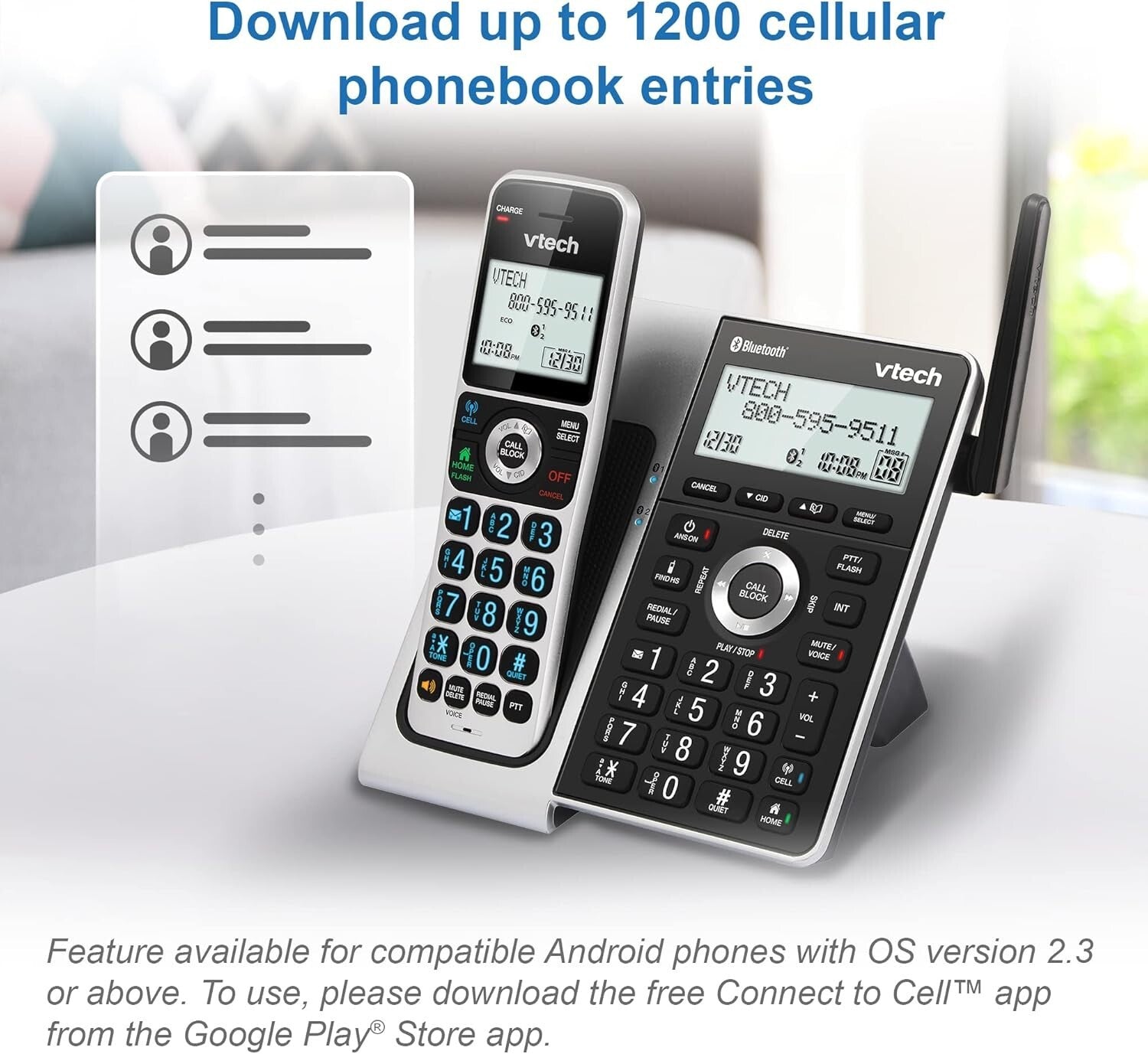 4-Handset Cordless Home Phone with Smart Call Blocker & Full Duplex Speakerphone