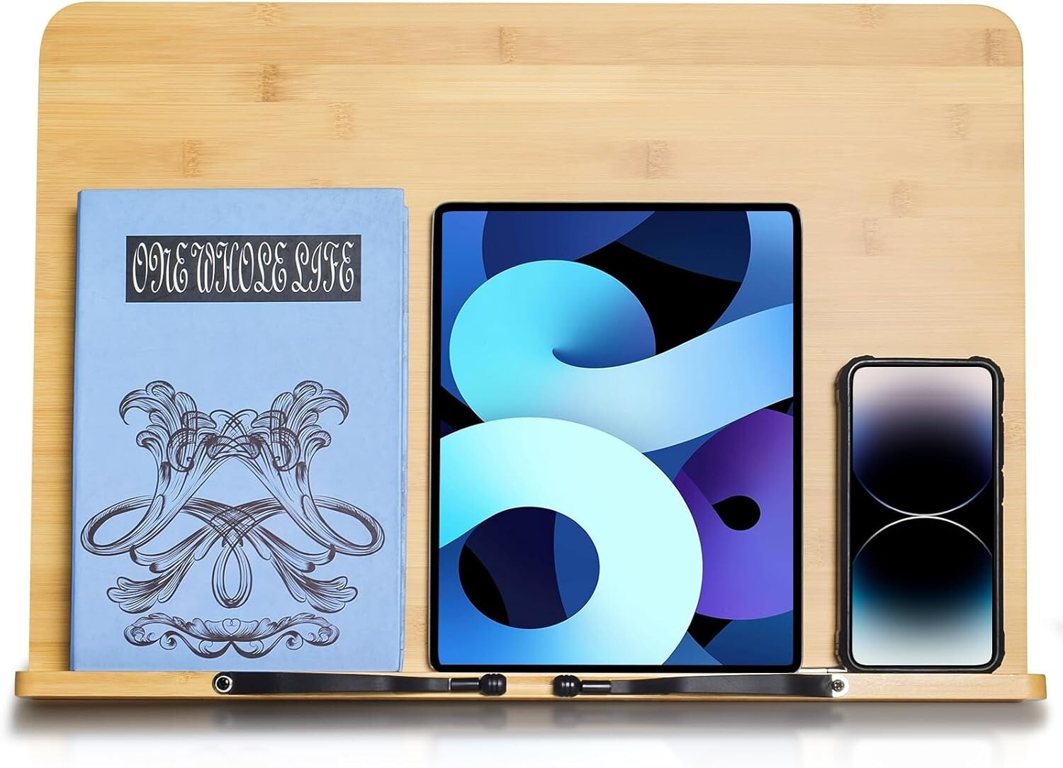 19.68 x 14 Inches Multi-Functional Bamboo Book Holder - Perfect for Thick Books