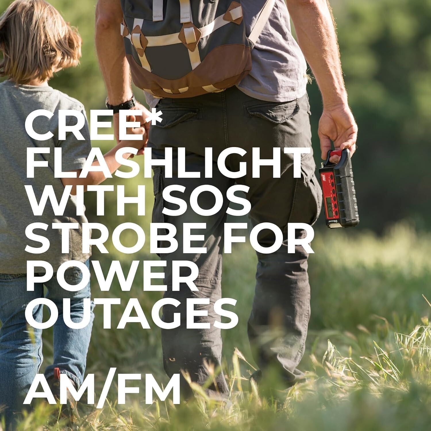 Emergency AM/FM Weather Radio with Rechargeable Battery & Multiple Power Options