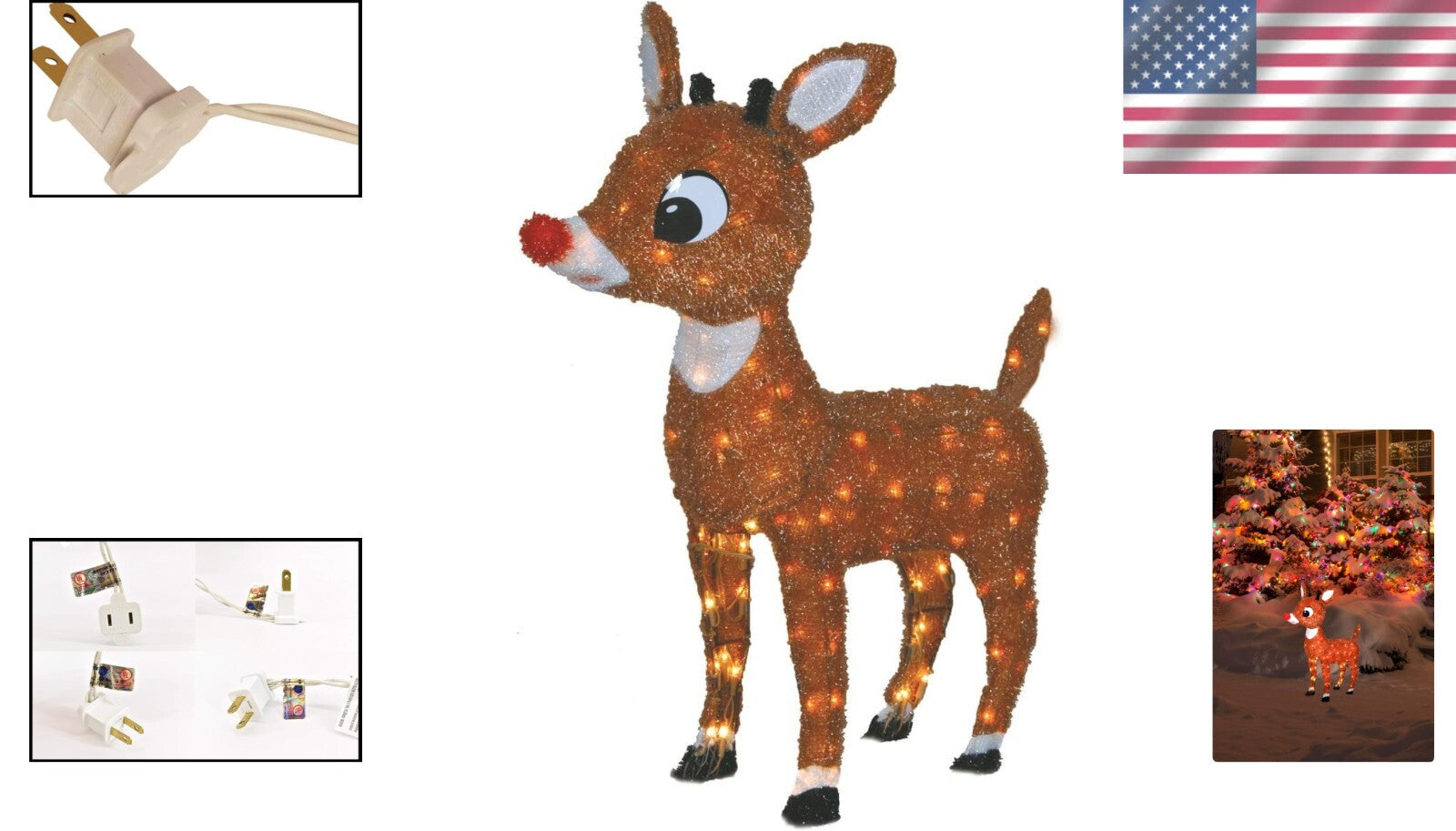 Durable 26-Inch Lighted Rudolph Statue - Perfect for Indoor & Outdoor Holiday